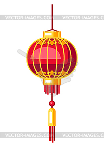 Chinese lantern. Asian tradition New Year symbol - color vector clipart