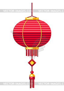 Chinese lantern. Asian tradition New Year symbol - vector clip art