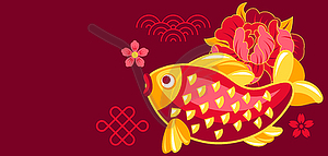 Happy Chinese New Year greeting card. Background - vector clipart