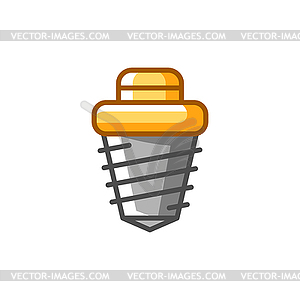 Dental implant. Dentistry and health care icon. - vector image
