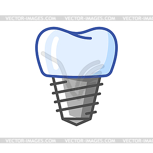 Dental implant. Dentistry and health care icon. - royalty-free vector image
