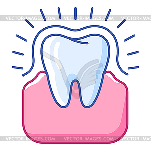 Teeth protection. Dentistry and health care icon. - vector clip art