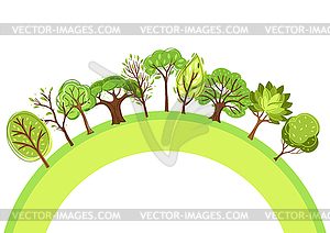 Set of spring or summer abstract stylized trees - vector clip art