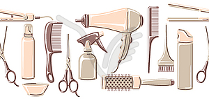 Barbershop seamless pattern with professional - vector clipart