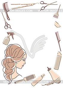 Barbershop frame with professional hairdressing - vector clip art