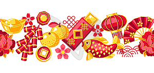 Happy Chinese New Year seamless pattern. - vector image