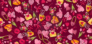 Happy Valentine Day seamless pattern. Holiday - vector clip art