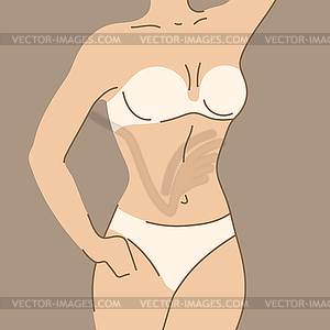 Pretty woman in beautiful lingerie. Bra and - vector image