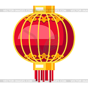 Китайский фонарь. Азиатская традиция новогодний символ - стоковый клипарт