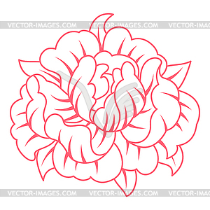 Chinese peony. Asian tradition symbol - vector clip art