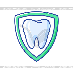 Teeth protection. Dentistry and health care icon. - vector clip art