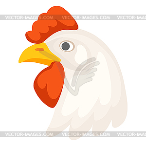 White chicken head. Images for food and agricultura - vector image