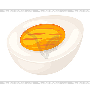 Вареное яйцо нарезать. Изображение для продуктов питания и сельского хозяйства - иллюстрация в векторе