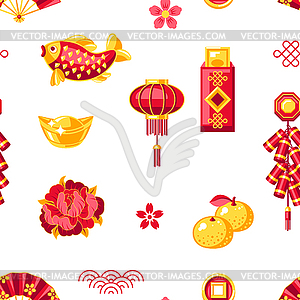 Happy Chinese New Year seamless pattern. - vector clipart