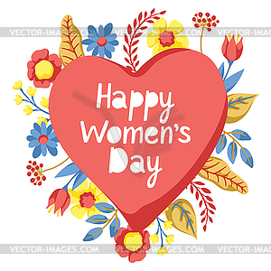 Greeting card for International Womens Day - vector clip art