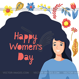 Greeting card for International Womens Day - vector clipart