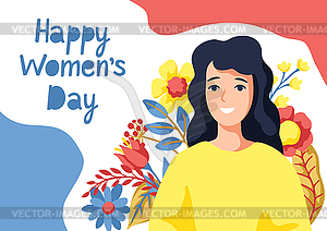 Greeting card for International Womens Day - royalty-free vector clipart