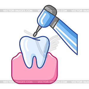 Dental drill treatment. Dentistry and health care - vector image