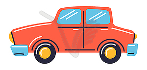 Car kid toy. Happy childhood symbol. Playing game - vector clipart