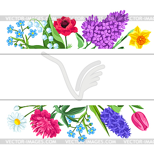 Decorative frame with summer flowers. Beautiful - vector clip art