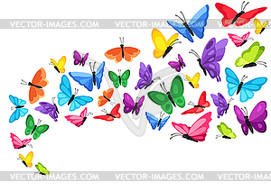 Background design with decorative butterflies. - royalty-free vector clipart