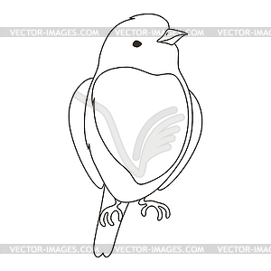 Stylized bird. wild birdie in linear style - vector clip art