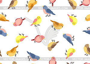 Seamless pattern with stylized birds. wild birdie i - vector image