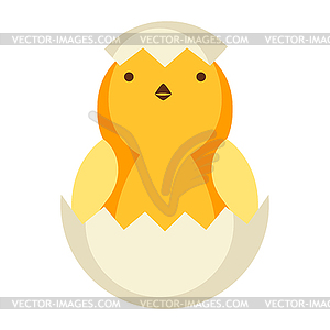 Cute Easter yellow chick . Cartoon chicken characte - vector clipart