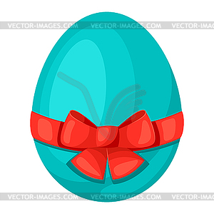 Happy Easter decorative egg. Cartoon symbol of - vector clip art