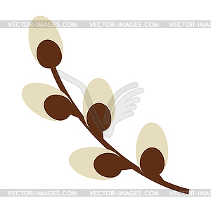 Happy Easter willow branch. Symbol of celebration. - vector clip art