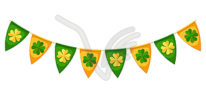 Flags garland with clower. Saint Patricks Day  - vector clipart