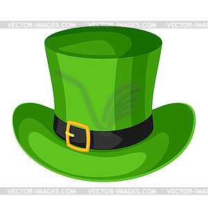 День Святого Патрика . Лепрекон зеленая шляпа - стоковое векторное изображение