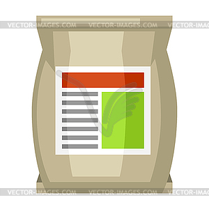 Fertilizer bag. Garden tools and equipment - vector clip art