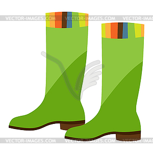 Rubber boots. Garden tools and equipment - vector clipart