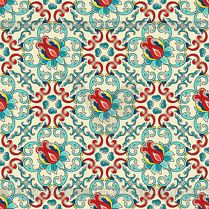 Chinese ceramic tile seamless pattern. Oriental - vector image