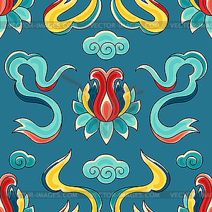 Chinese traditional ceramic ornament seamless - vector image