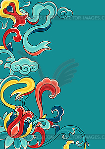 Chinese traditional ceramic ornament background. - vector clipart