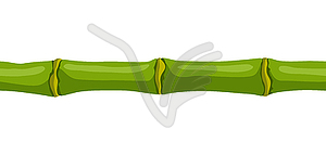 Бесшовный рисунок с зеленым стеблем бамбука. - изображение в векторном виде