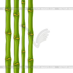 Seamless pattern with green bamboo stems. Decorativ - vector image