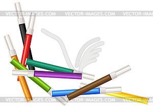 Background with markers. Painter tools and - vector clip art