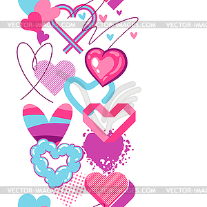 Valentine Day seamless pattern with various - vector image