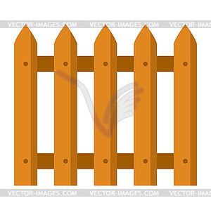 Farm wooden fence. Garden or field hedge section - vector clipart / vector image