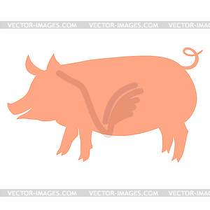 Pig silhouette . Image for farm and agriculture - vector clipart