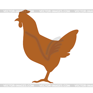 Chicken silhouette . Image for farm and agriculture - vector clip art