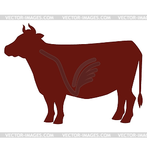 Cow silhouette . Image for farm and agriculture - vector clipart