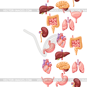 Seamless pattern with internal organs. Human body - vector clipart / vector image