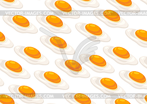 Seamles pattern with fried chicken eggs. Image for - vector clipart