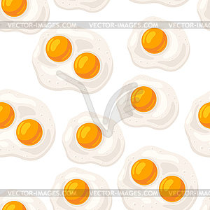 Seamles pattern with fried chicken eggs. Image for - color vector clipart