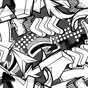Seamless pattern with abstract graffiti arrows. - vector clip art