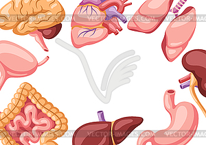 Background with internal organs. Human body anatomy - vector image